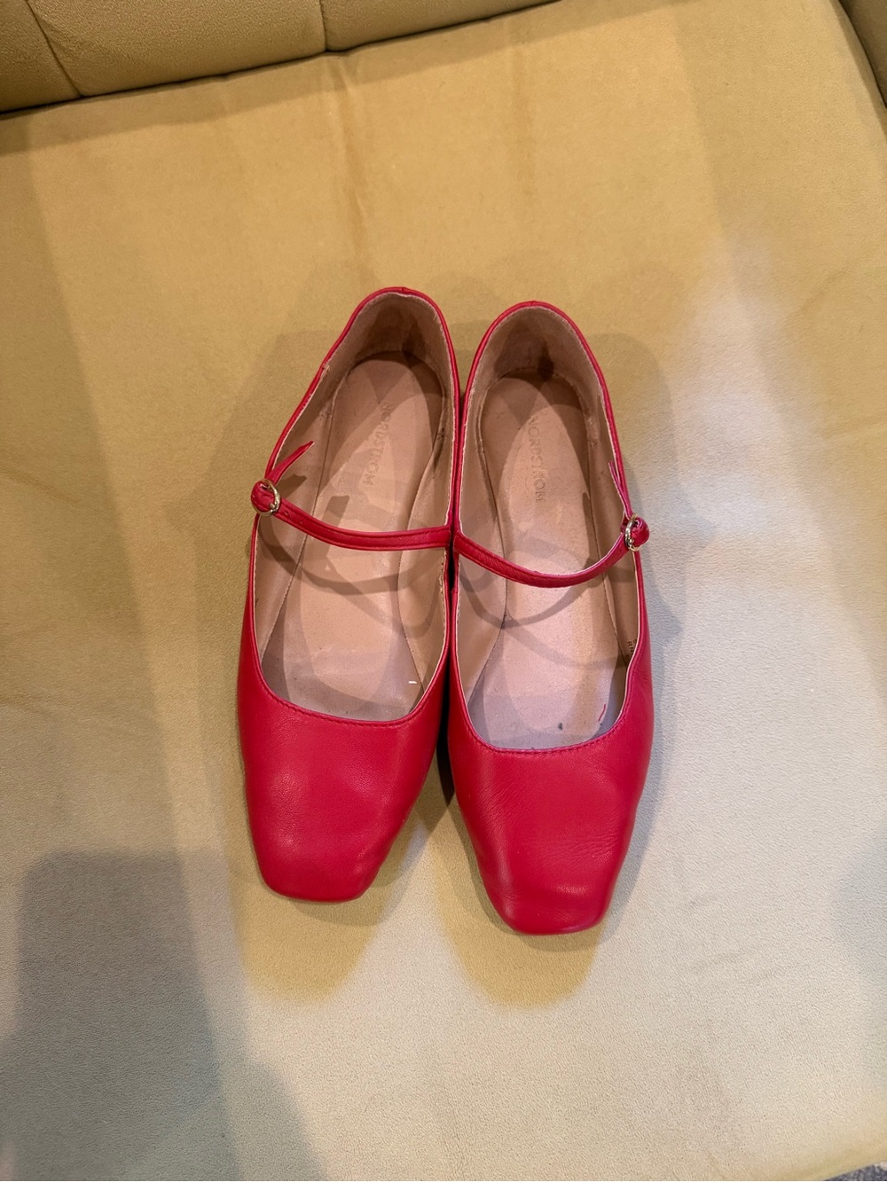 Nordstrom Red Mary Jane Flats